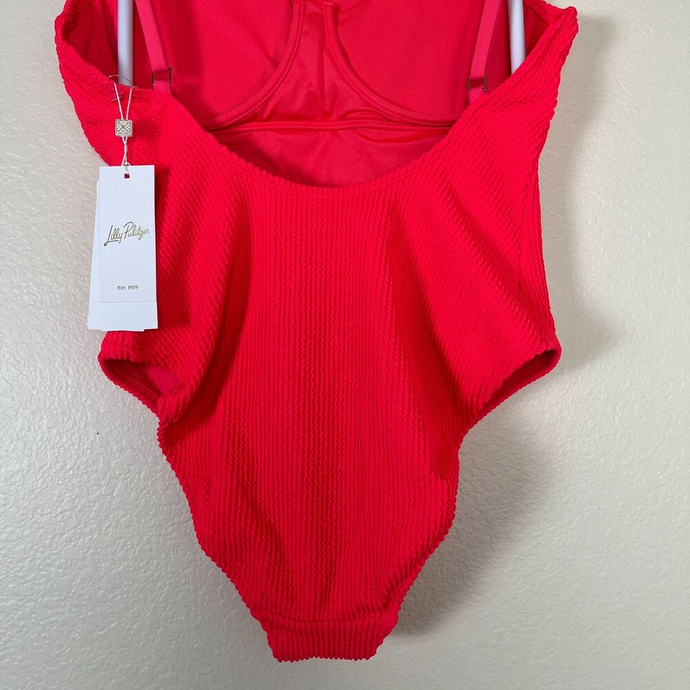 Lilly Pulitzer Women Size 14 Alizee Mizner Red One Piece Swimsuit Beach Vacation - Picture 7 of 12